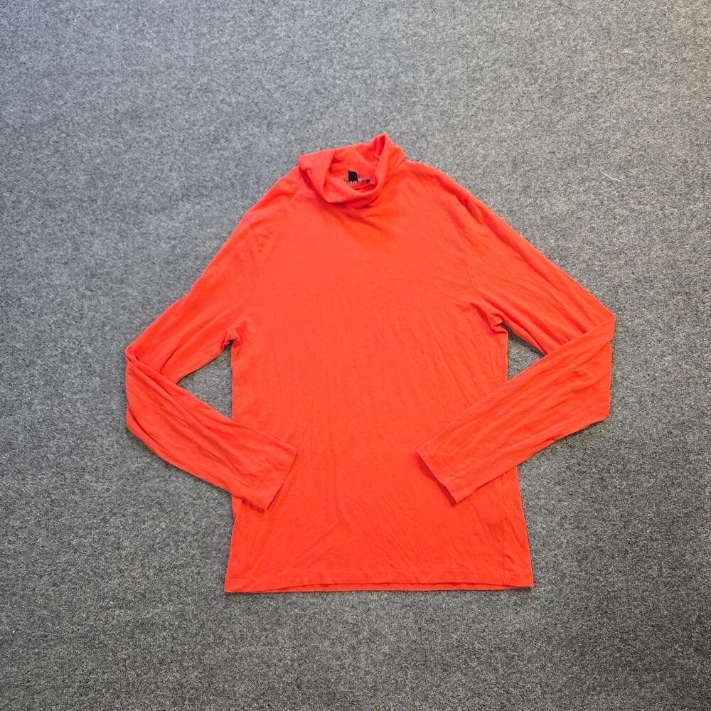 J Crew Top Womens Size Large Orange Turtleneck Long Sleeve Base Layer Casual